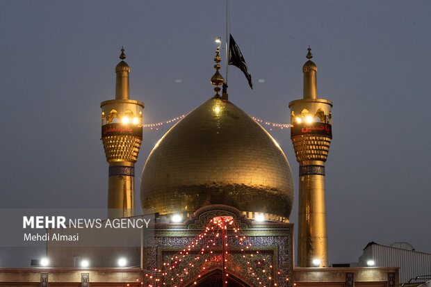 برگزاری مراسم تعویض پرچم گنبد حسینیه اعظم زنجان