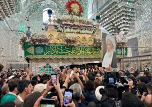 پیکر آیت‌الله العظمی محمد اسحاق فیاض در کاظمین و کربلا تشییع شد
