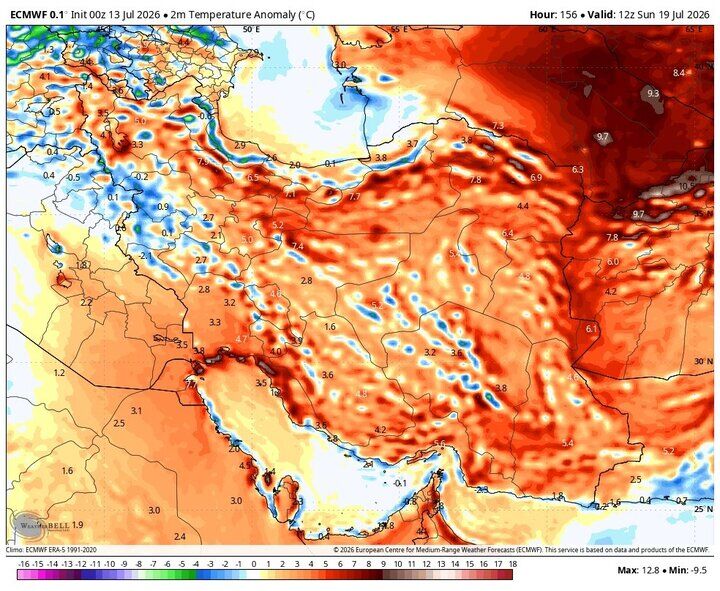 رگبار بارشهای موسمی در ۲ استان؛ رکورد گرما در ۴ استان شکسته میشود